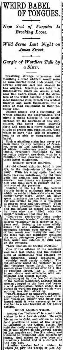 The African American Roots and Interracial Ideal of the Pentecostal ...